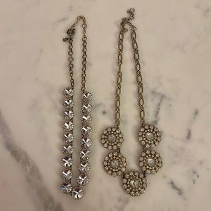 J Crew gold and crystal necklaces